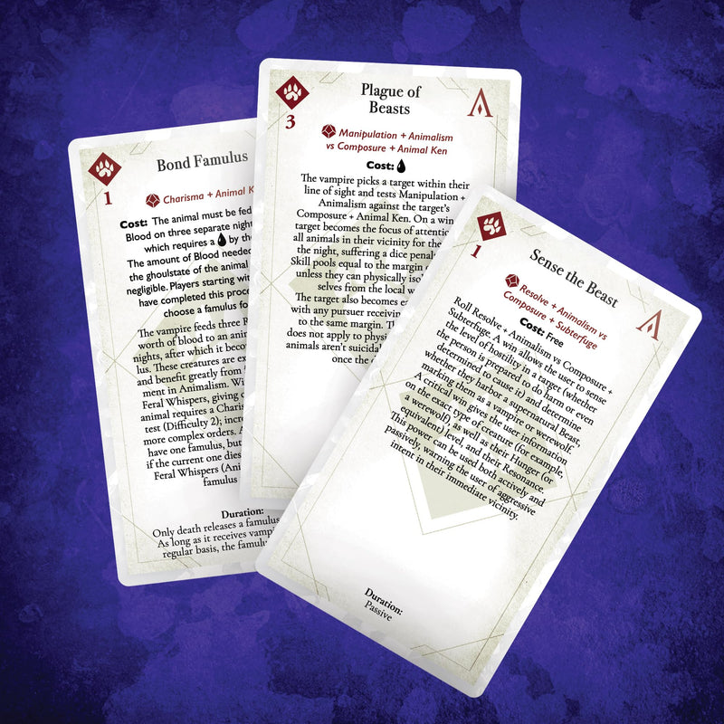 Renegade Game Studio: Vampire: The Masquerade - Discipline Deck Accessory - 5th Edition Roleplaying Game, 219 Tarot-Sized Cards, RPG, Ages 18+