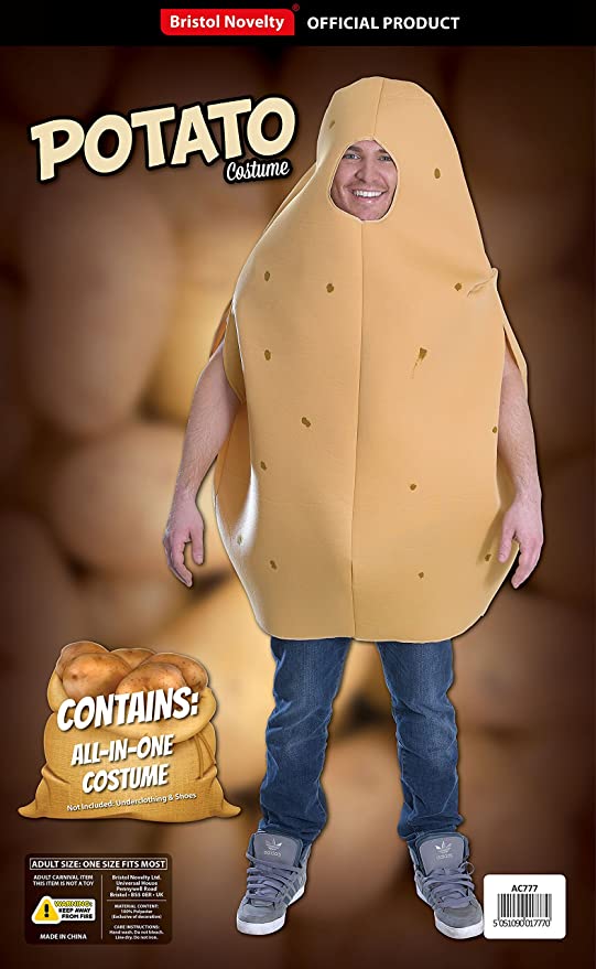 Mens Potato Costume One Size 2 MAD Fancy Dress