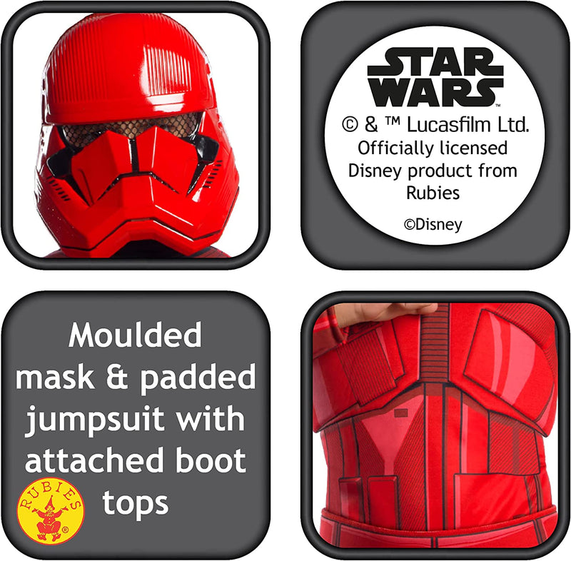 Red Sith Trooper Star Wars Deluxe Childs Costume 3 rub-701277S MAD Fancy Dress