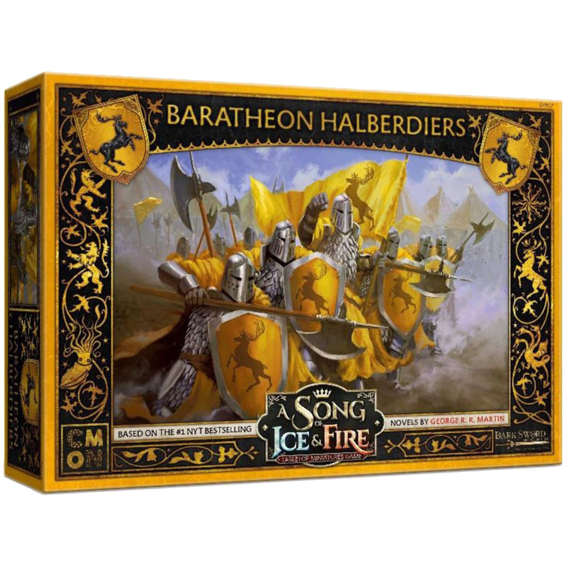 CMON A Song of Ice and Fire Tabletop Miniatures Game Baratheon Halberdiers Unit Box - House Baratheon Vanguard Defense! Strategy Game for Adults, Ages 14+, 2+ Players, 45-60 Minute Playtime, Made