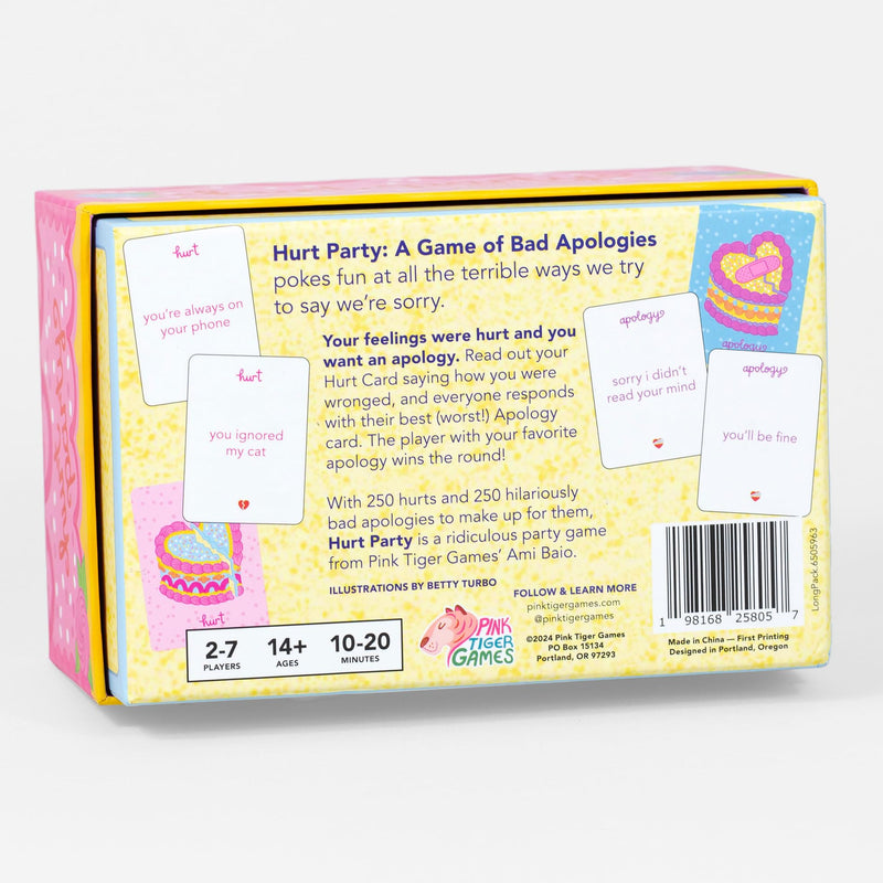 Pink Tiger Games Hurt Party: A Game of Bad Apologies – Hilarious Party Game for Adults, Teens, and Families – 500 Cards, 2-7 Players, Ages 14+