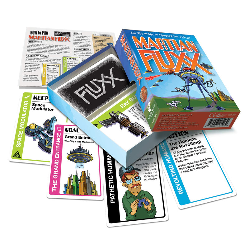 Looney Labs Martian Fluxx Card Game - Silly Shenanigans in The 25th Anniversary Edition