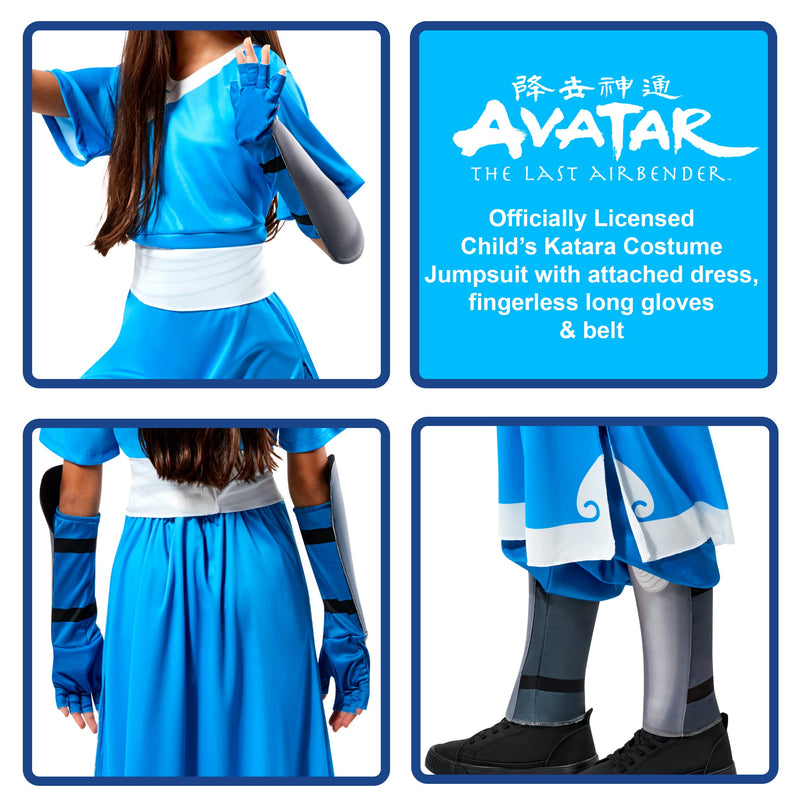 The Legend of Korra Katara Costume Dress for Girls Last Air Bender