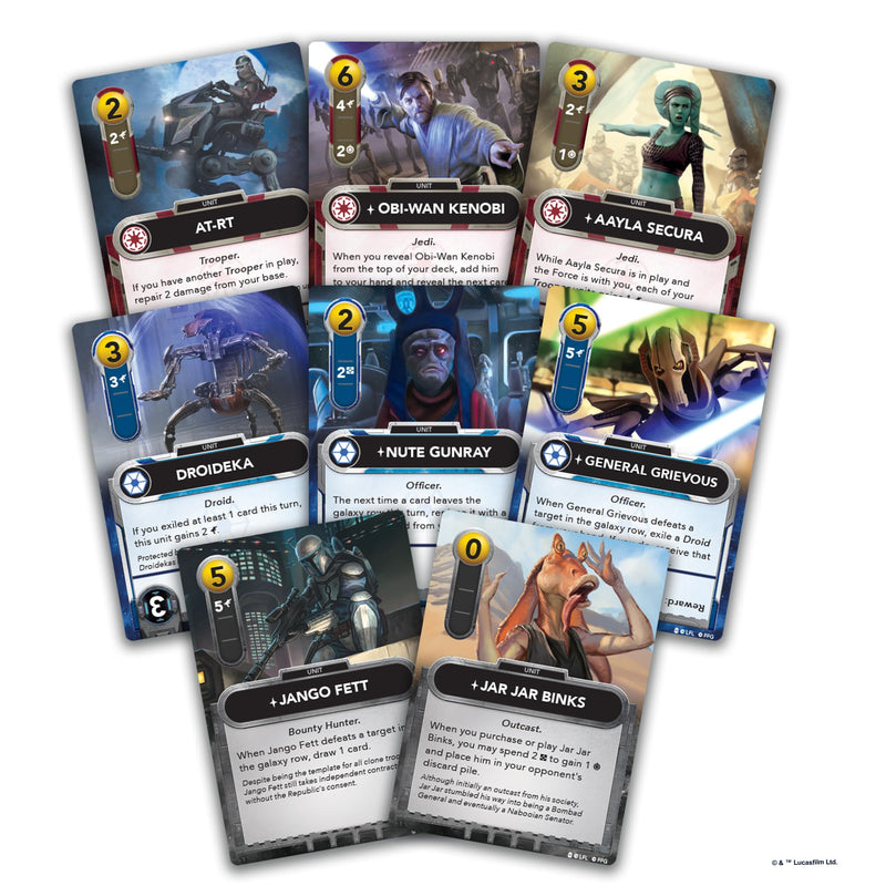 Fantasy Flight Games Star Wars: The Deckbuilding Game: The Clone Wars Edition - Intense Galactic Battle Card Game, Strategy Game for Kids and Adults, Ages 12+, 2 Players, 30 Minute Playtime, Made