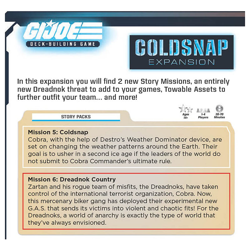 Renegade Game Studios G.I. Joe Deck-Building Game: Coldsnap Expansion - It&