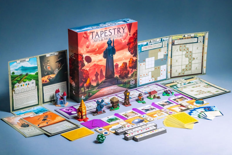 Stonemaier Games: Tapestry: Arts & Architecture Expansion | Add to Tapestry (Base Game) | New Capital City Mats, New Advancement Track, New Civilizations, and More | Ages 14+, 1-5 Players, 120 Mins