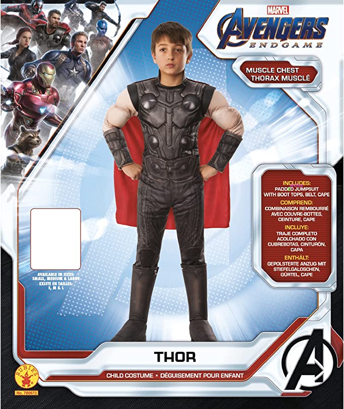 Thor Deluxe Child Costume Avengers Endgame 4 MAD Fancy Dress
