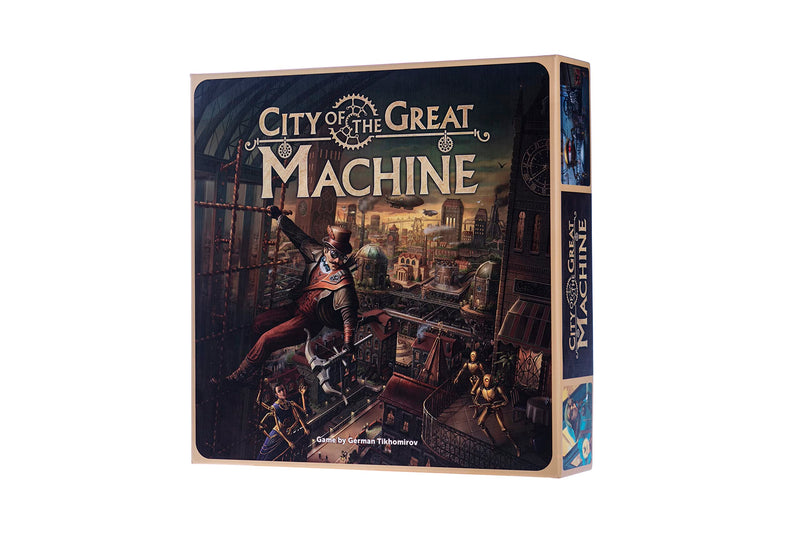 City of The Great Machine Board Game | 1-4 Players | Ages 14 and up | Steampunk | One-vs-Many | Hidden Movement | Cooperative & Solo | Average Playtime 45-90 min