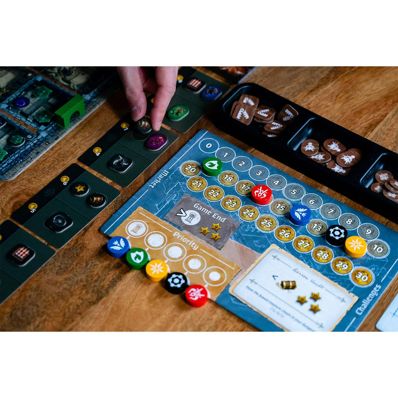 Thunderworks Games - Stonespine Architects | Strategy Board Game | Card-Drafting Dungeon Design | Competitive Tableau Builder | World of Ulos | Ages 10+ | Family Game for 1-5 Players | 45-60 Minutes