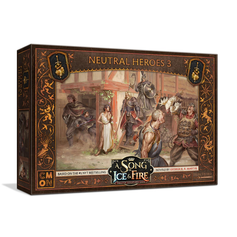 A Song of Ice and Fire Tabletop Miniatures Neutral Heroes III Box Set - Expansive Attachments and Commanders, Strategy Game for Adults, Ages 14+, 2+ Players, 45-60 Minute Playtime, Made by CMON