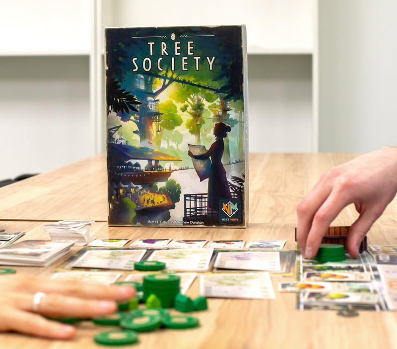 Tree Society Board Game - Collaborative Strategy Game of Building & Expansion in a Lush Forest Community, Fun Family Game for Kids & Adults, Ages 8+, 2-4 Players, 45 Min Playtime, Made by Plan B Games