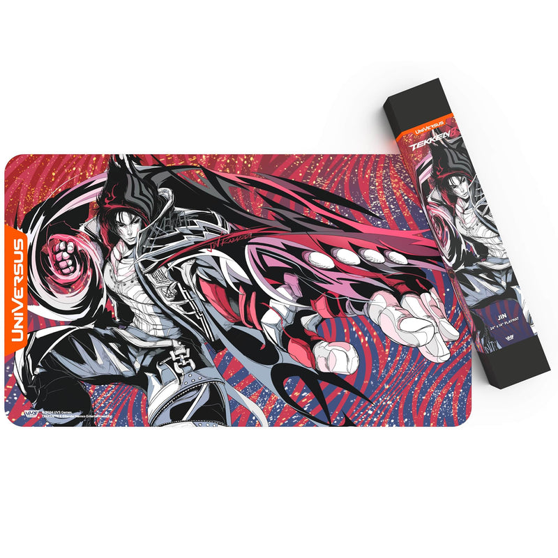 UniVersus: Tekken 8: Jin Playmat - 24 x 14 Neoprene Mat,, Rubber Backing, Tabletop Card Game Accessory, UVS Games, Licensed