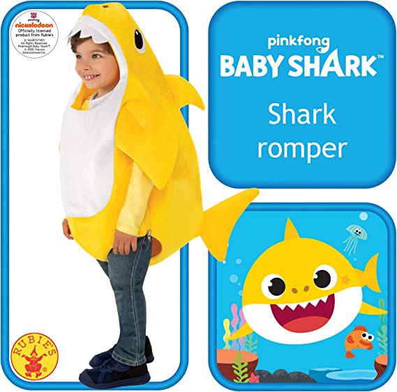 Kids Baby Shark Yellow Costume 3 MAD Fancy Dress