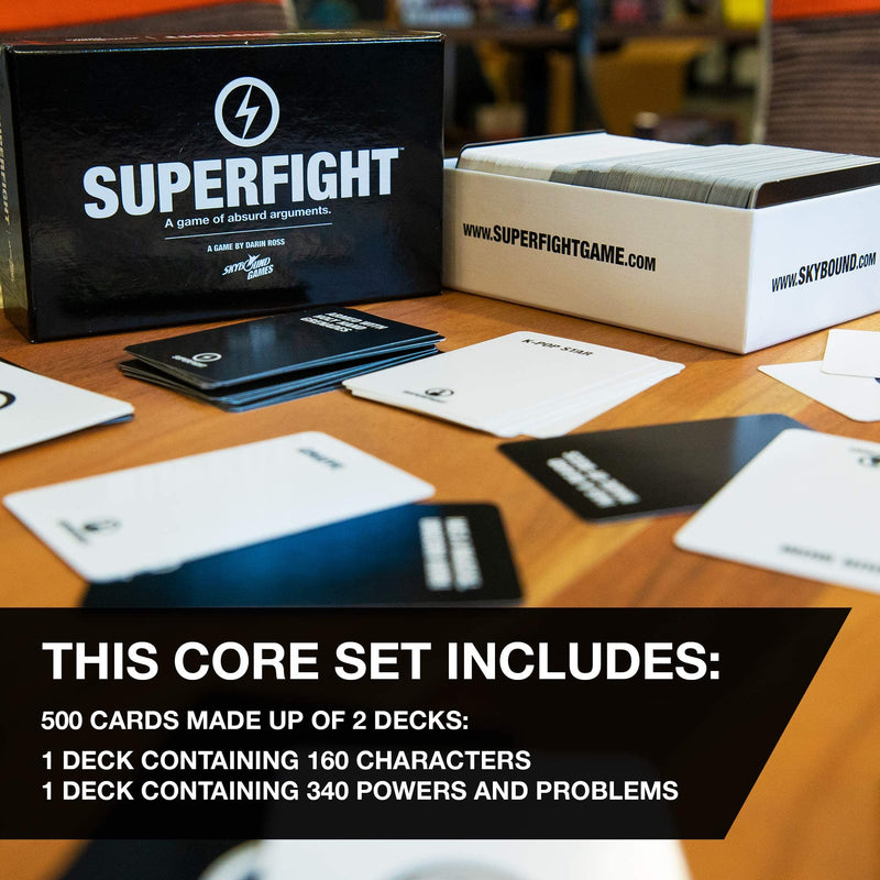 Skybound Superfight Card Game - Absurd Superpower Arguments for Kids, Teens & Adults, 500 Cards, 3+ Players, Ages 8+