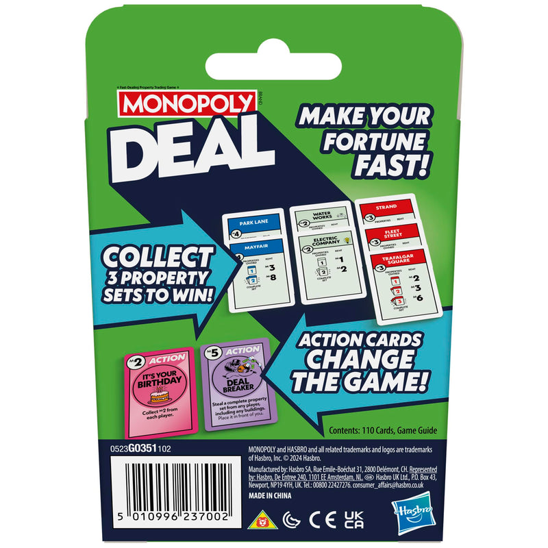 Monopoly Hasbro Gaming Deal Strategy Card Game for 8+ Year Old Kids, for 2-5 Players, Family Games for Children and Adults, Fun Christmas and Birthday Party Gift Idea