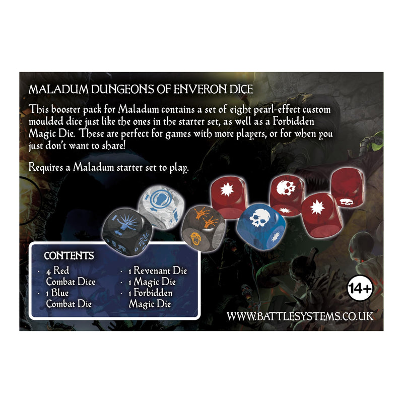 Maladum Dungeons of Enveron Dice - Fantasy Dungeon Crawler Game Immersive Terrain Solo, Co-op and Adversarial Play