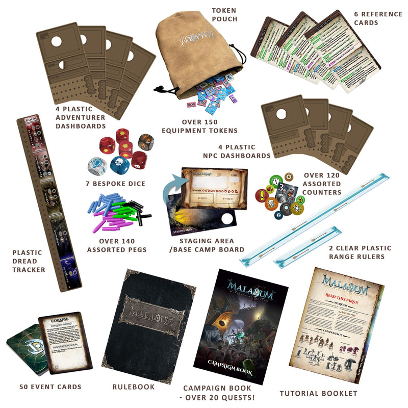 Maladum Dungeons of Enveron Starter Set - Fantasy Dungeon Crawler Game Immersive Terrain Solo, Co-op and Adversarial Play