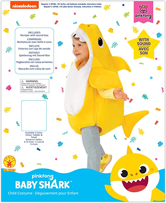 Kids Baby Shark Yellow Costume 5 MAD Fancy Dress