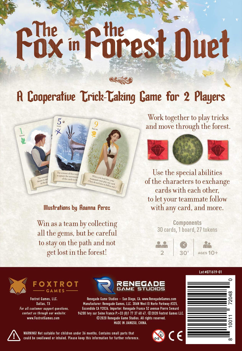 Renegade Game Studios Fox in the Forest Duet Card Game for 2 Players Aged 10 & Up , Cooperative Trick-Taking Game.