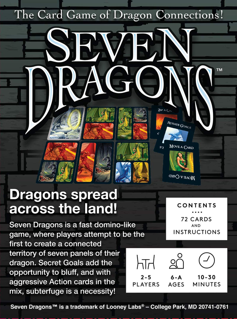 Looney Labs Seven Dragons Card Game - Create a Dragon Territory with Strategic Gameplay