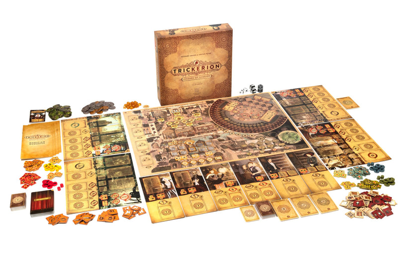 Mindclash Games Trickerion - Legends of Illusion Base Game | Victorian Steampunk Worker Placement Game for 2-4 Players | 48 Unique Trick Cards & Action Selection Mechanics