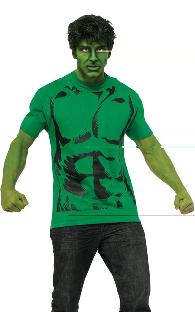 Hulk T Shirt Adult Green_1 rub-820026L