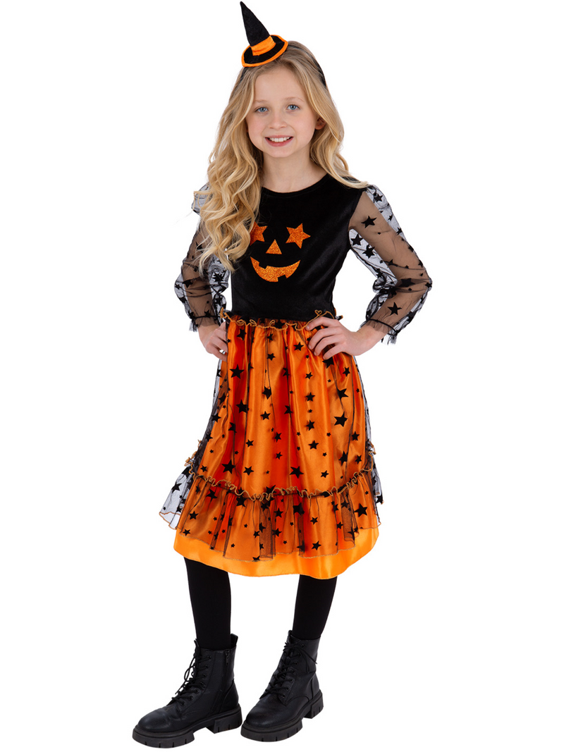 Pumpkin Dress with Headband for Kids