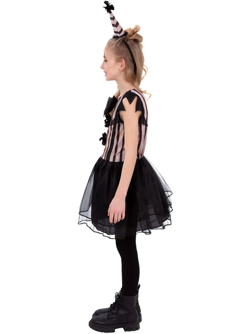 Dark Vintage Clown Costume Girls Dress and Hat