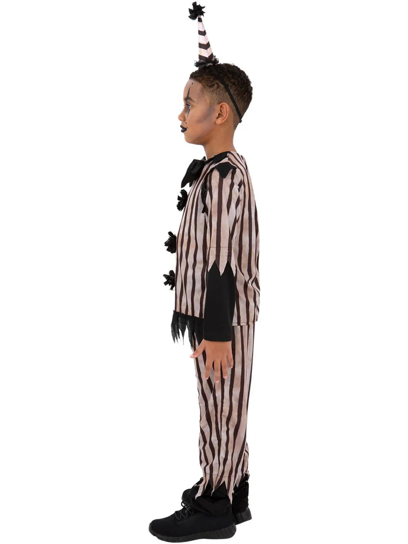 Dark Vintage Clown Costume Boys Top Trousers Hat