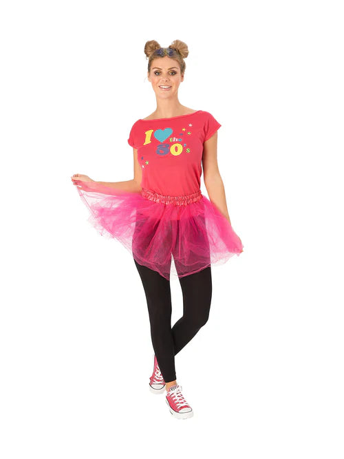 I Love The 80s Pink T Shirt Adult Costume