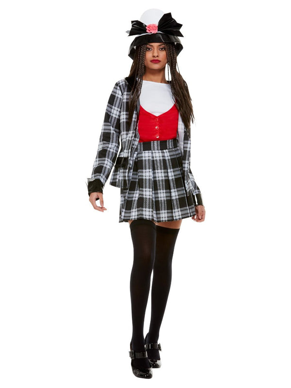 90s Clueless Dionne Costume Adult Black Plaid Jacket Skirt Hat Socks_1