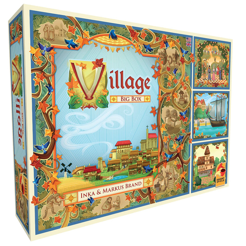 Village Board Game Big Box Edition - Includes All Expansions & Promos! Medieval Farming Strategy Game, Family Game for Kids & Adults, Ages 12+, 1-5 Players, 60-120 Min Playtime, Made by Eggertspiele