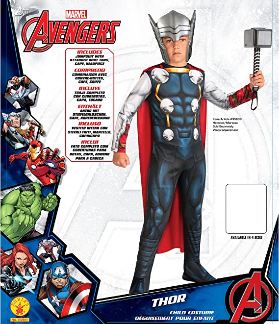 Thor Childrens Costume Marvel Avengers 6 MAD Fancy Dress