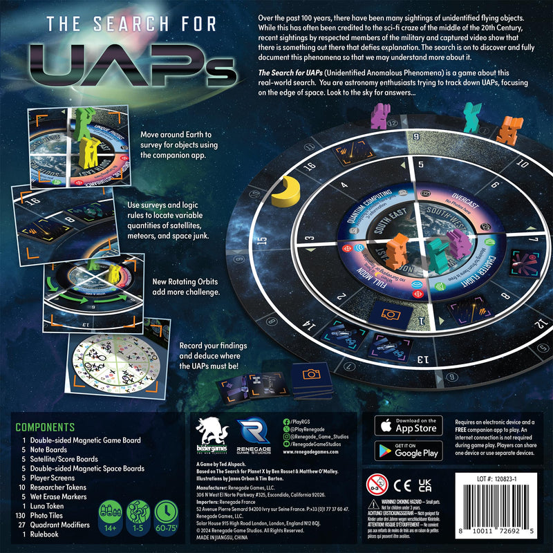 Renegade Games Studios: The Search for UAPs - Strategy Board Game, Search for UFO&