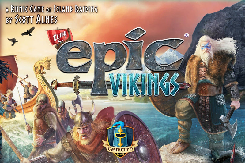 Gamelyn Game Tiny Epic Vikings Fast Playing 1-4 Players First Tri-Foldable Strategy War Board Games for Adult, Wooden Components, with Settlers, Boats, & Temples | Collect Rune Stone Secure Victory