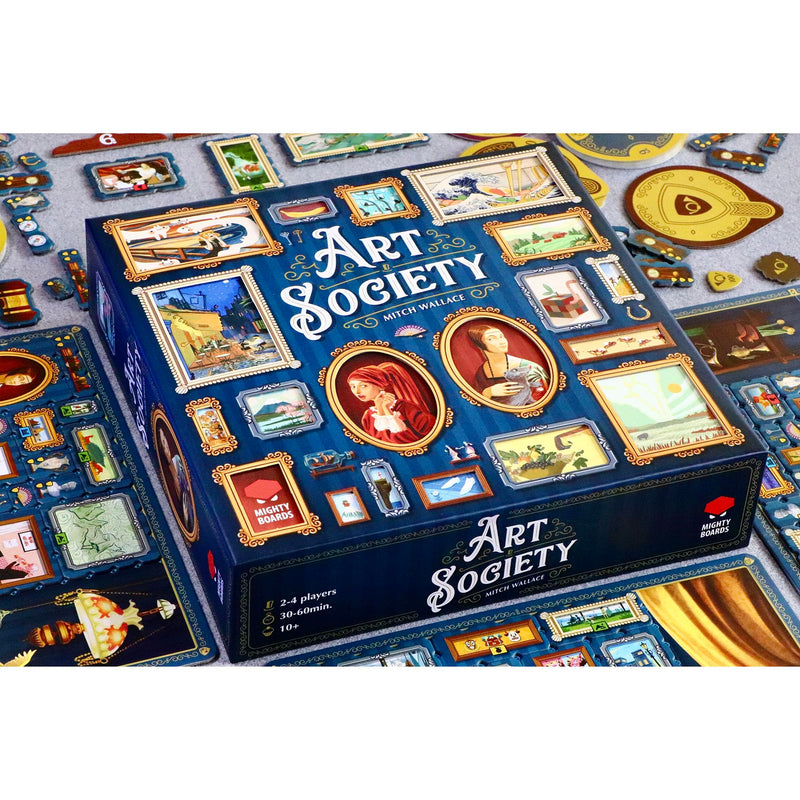 Mighty Boards: Art Society - Collection Board Game, Bid At Auctions, Collect & Display Your Art, Ages 10+, 2-4 Players, 30-60 Min