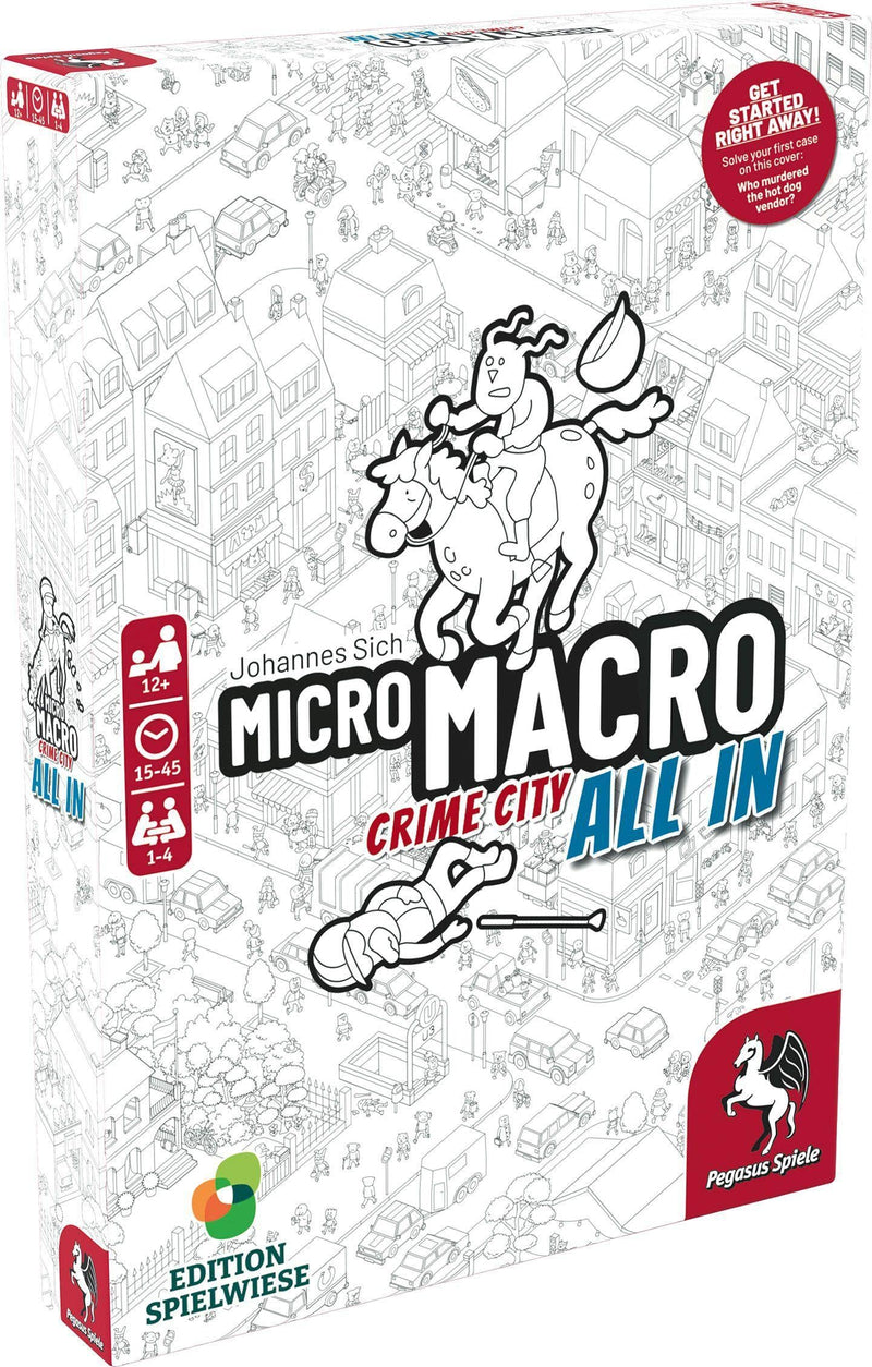 MicroMacro: Crime City 3: All in – Board Game by Pegasus Spiele - 1-4 Players – Board Games for Family – 15-45 Minutes of Gameplay – Games for Game Night – Teens and Adults Ages 14+ - English Version