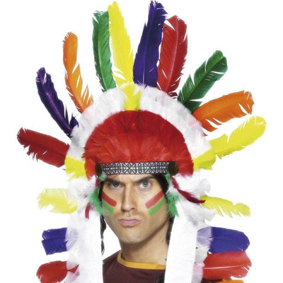 Native American Inspired Long Chief Headdress Adult_1 sm-95317
