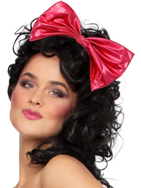 80s Metallic Pink Bow Headband