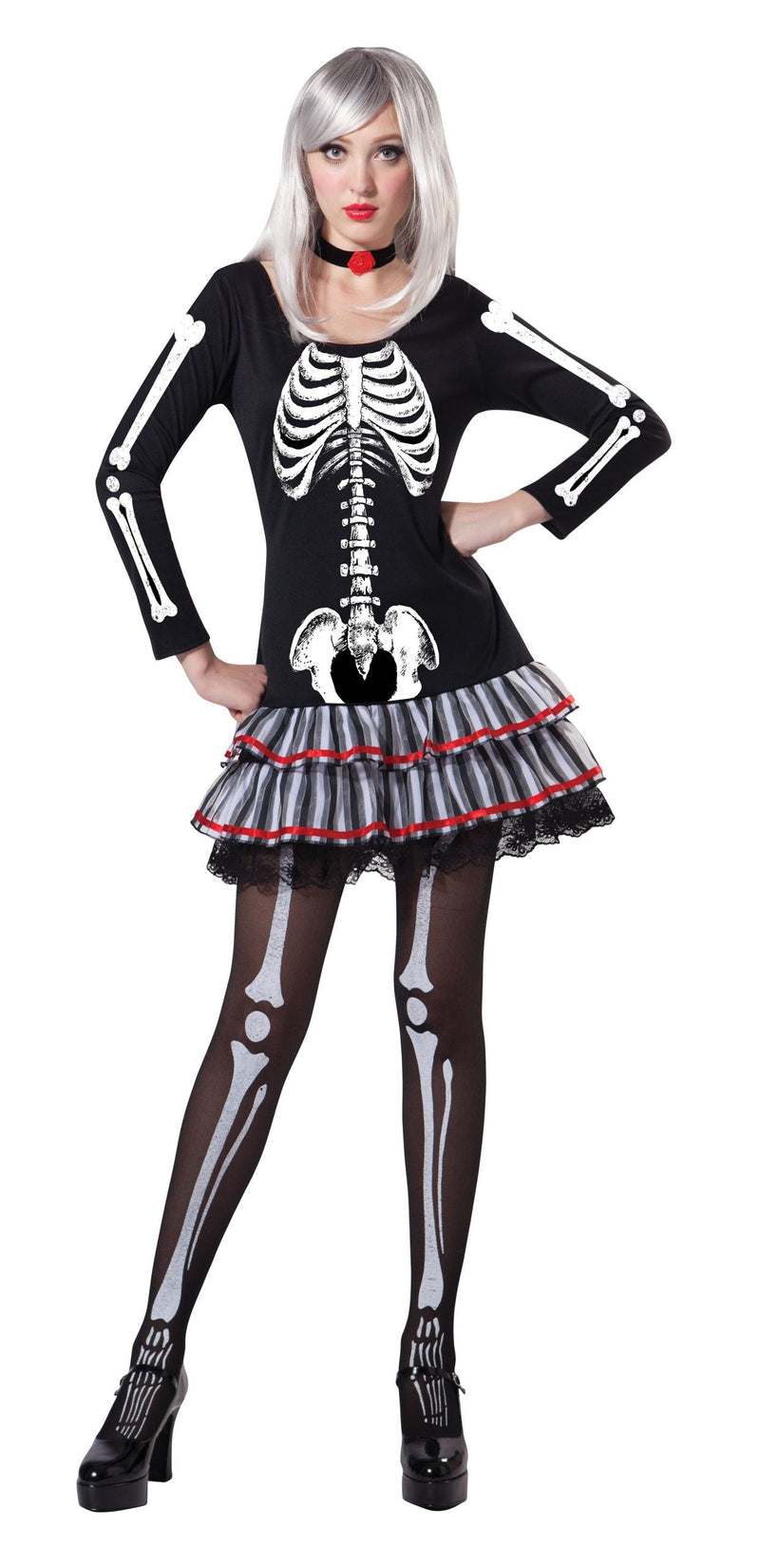 Skeleton Maiden Adult Costume Female Uk Size 10 14_1 AC205