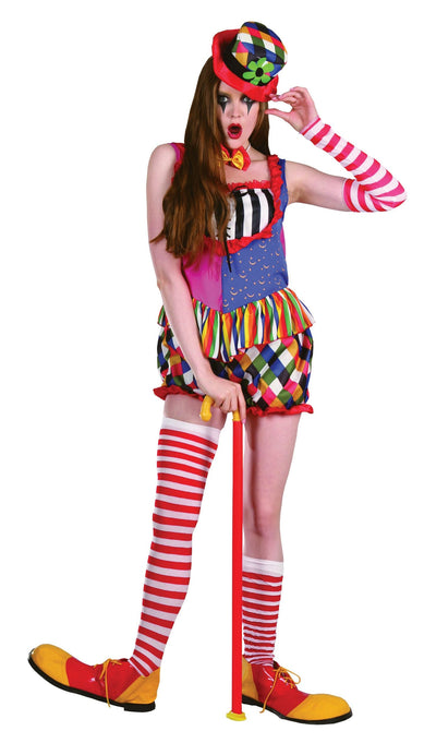Womens Rainbow Clown Femail Adult Costume Female Halloween_1 AC210