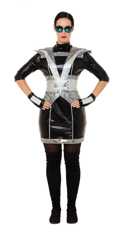 Futuristic Police Lady Costume Adult Female Uk Size 10 14_1 AC297