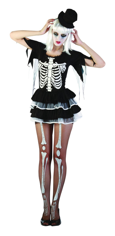 Womens Skeleton Lady Adult Costume Female Halloween_1 AC353