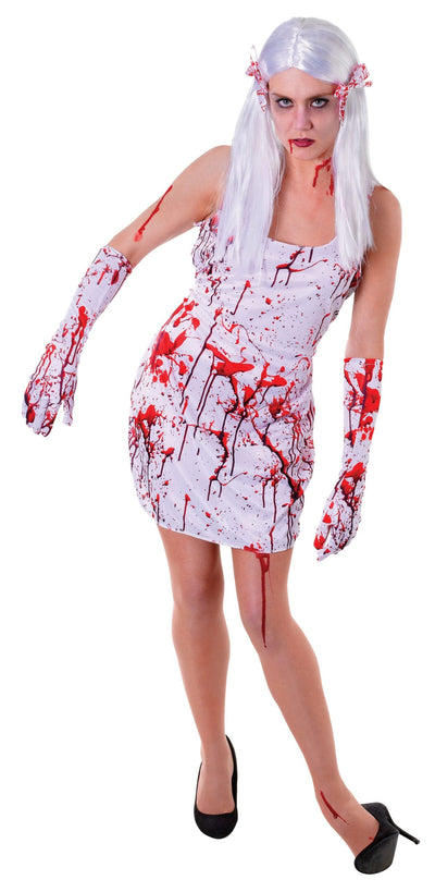 Womens Bloody Dress Adult Costume Female Halloween_1 AC378
