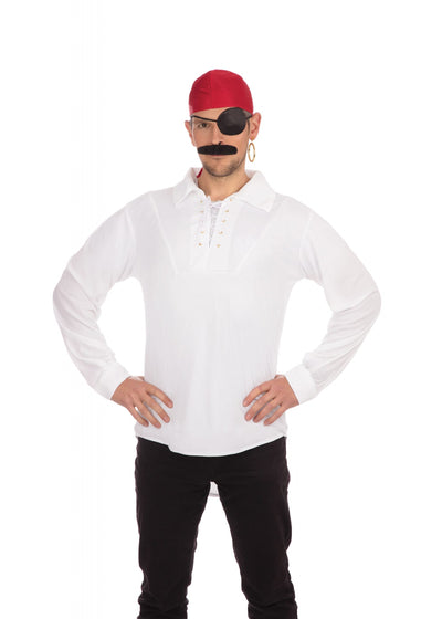 Mens Pirate Shirt White Adult Costume Male Halloween_1 AC428