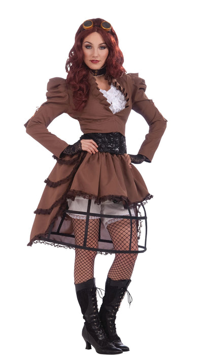 Womens Steampunk Vicky Hoop Skirt Adult Costume Female Uk Size 10 14 Halloween_1 AC543