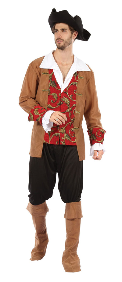 Mens Pirate Male Red Brown Adult Costume Halloween_1 AC724