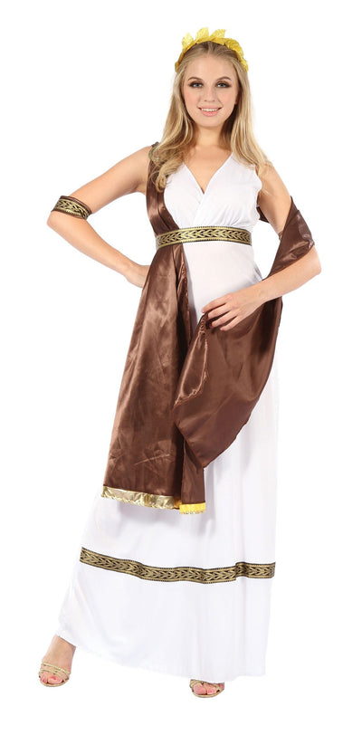 Womens Goddess With Brown Sash Adult Costume Female Halloween_1 AC726