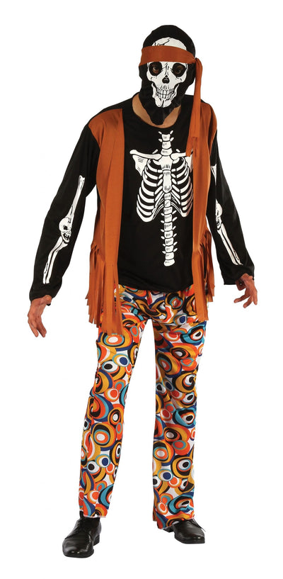 Mens Skeleton Hippy Adult Costume Male Halloween_1 AC732