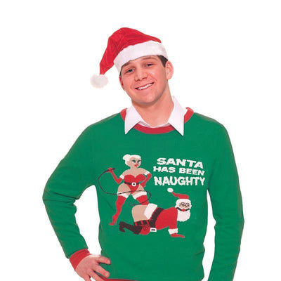 Mens Naughty Santa Sweater Adult Costumes Male Chest Size 44"_1 AC805